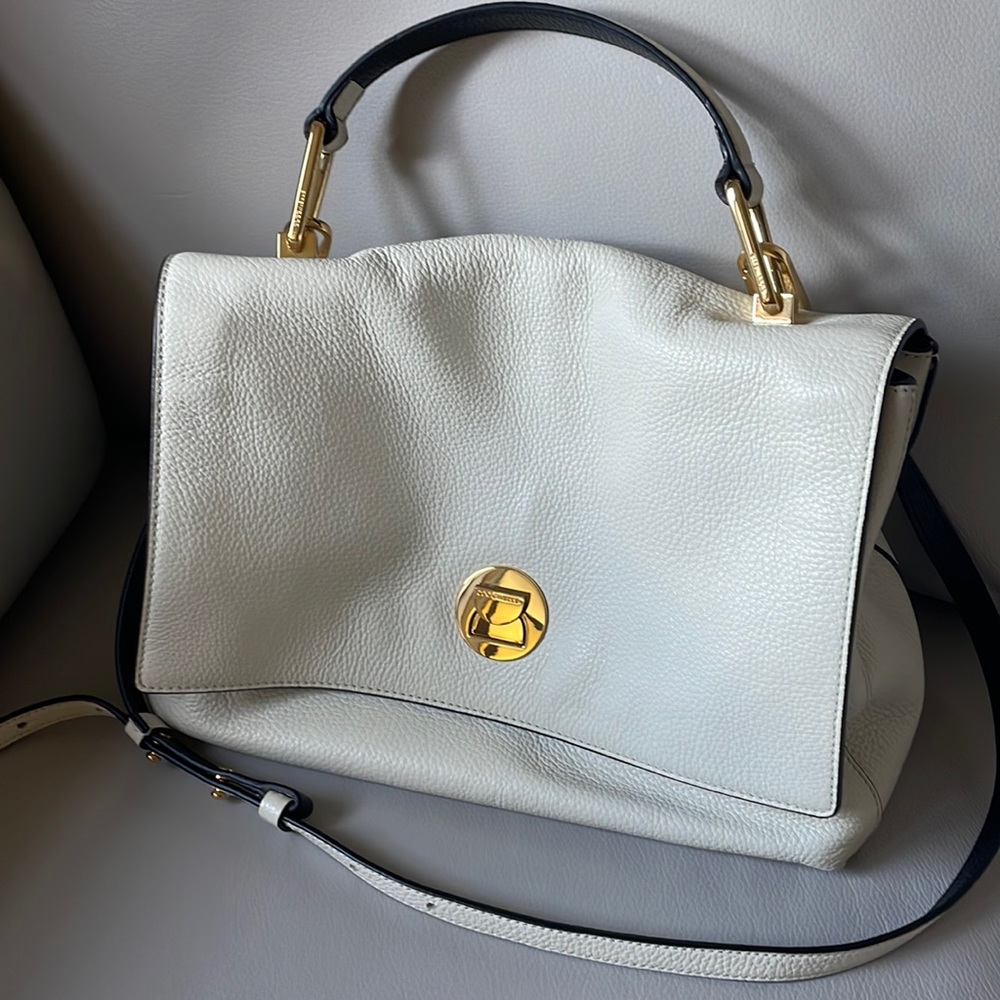 Coccinelle white Liya Leather Top Handle / Shoulder Bag